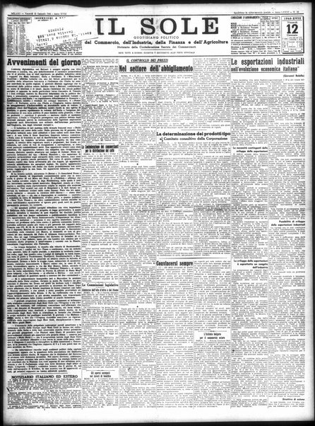 Il sole : giornale commerciale, agricolo, industriale... : organo ufficiale della Camera di commercio e industria di Milano ...