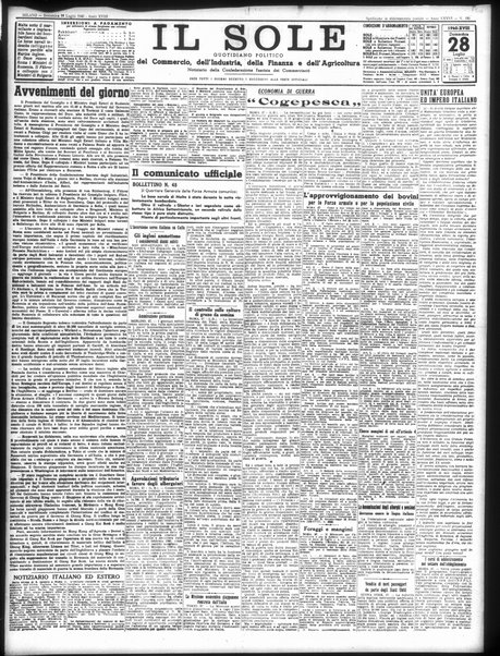 Il sole : giornale commerciale, agricolo, industriale... : organo ufficiale della Camera di commercio e industria di Milano ...