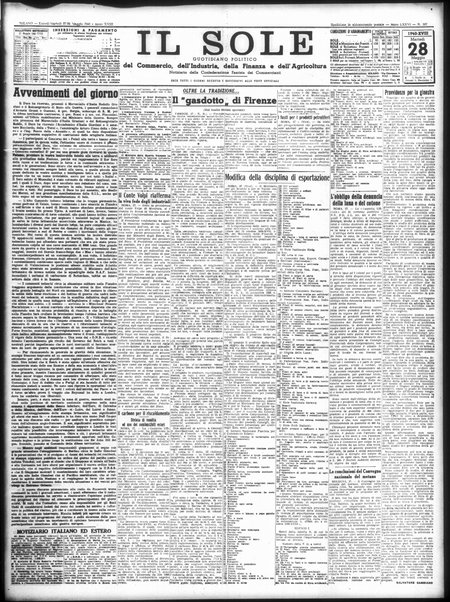 Il sole : giornale commerciale, agricolo, industriale... : organo ufficiale della Camera di commercio e industria di Milano ...