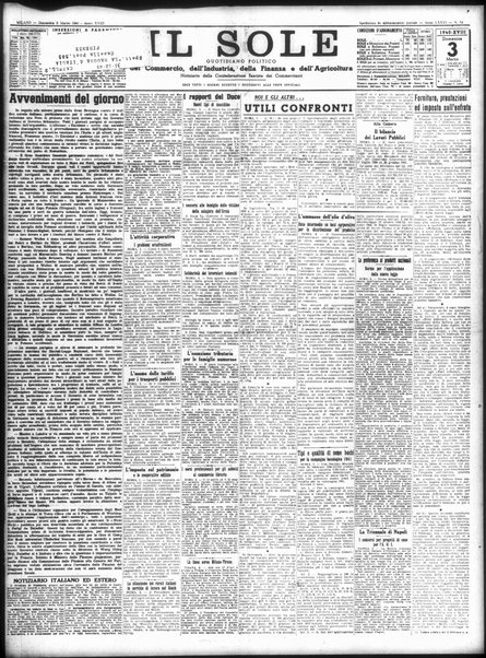 Il sole : giornale commerciale, agricolo, industriale... : organo ufficiale della Camera di commercio e industria di Milano ...