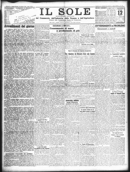 Il sole : giornale commerciale, agricolo, industriale... : organo ufficiale della Camera di commercio e industria di Milano ...