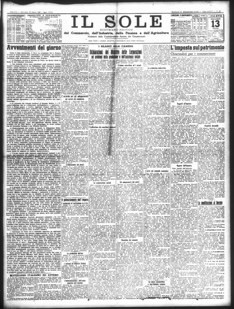 Il sole : giornale commerciale, agricolo, industriale... : organo ufficiale della Camera di commercio e industria di Milano ...