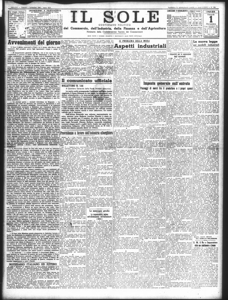 Il sole : giornale commerciale, agricolo, industriale... : organo ufficiale della Camera di commercio e industria di Milano ...
