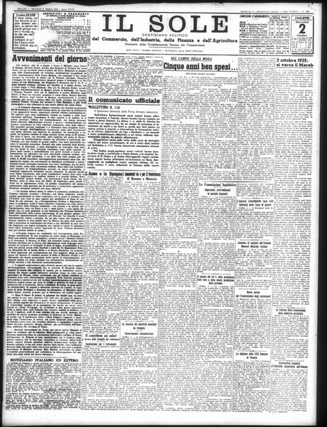 Il sole : giornale commerciale, agricolo, industriale... : organo ufficiale della Camera di commercio e industria di Milano ...
