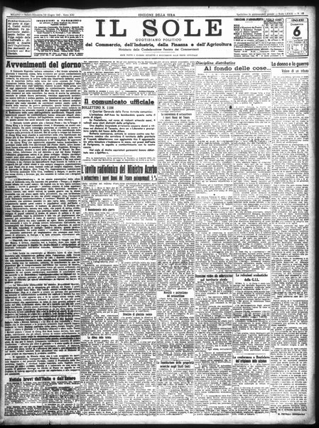 Il sole : giornale commerciale, agricolo, industriale... : organo ufficiale della Camera di commercio e industria di Milano ...