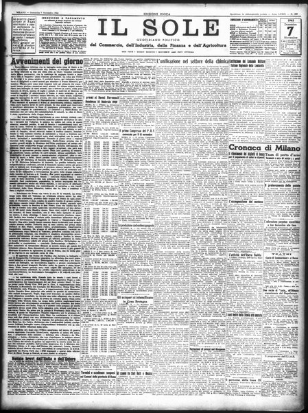 Il sole : giornale commerciale, agricolo, industriale... : organo ufficiale della Camera di commercio e industria di Milano ...
