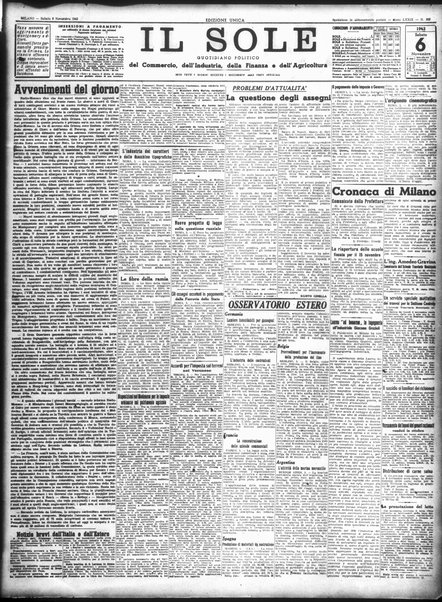 Il sole : giornale commerciale, agricolo, industriale... : organo ufficiale della Camera di commercio e industria di Milano ...