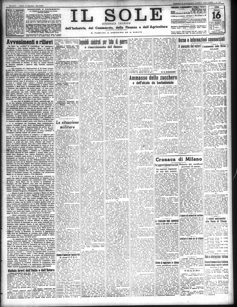 Il sole : giornale commerciale, agricolo, industriale... : organo ufficiale della Camera di commercio e industria di Milano ...