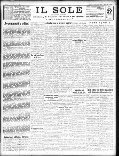 Il sole : giornale commerciale, agricolo, industriale... : organo ufficiale della Camera di commercio e industria di Milano ...