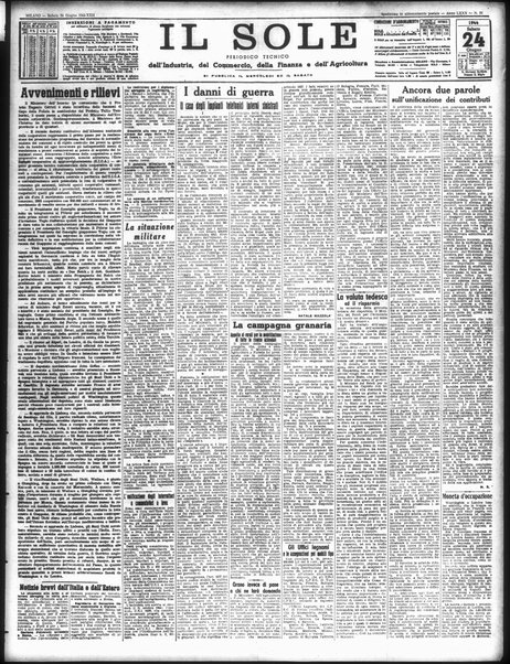Il sole : giornale commerciale, agricolo, industriale... : organo ufficiale della Camera di commercio e industria di Milano ...