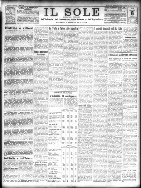 Il sole : giornale commerciale, agricolo, industriale... : organo ufficiale della Camera di commercio e industria di Milano ...