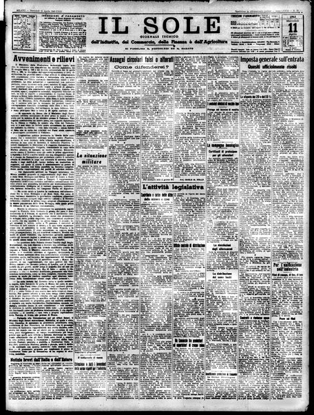 Il sole : giornale commerciale, agricolo, industriale... : organo ufficiale della Camera di commercio e industria di Milano ...