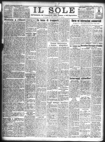Il sole : giornale commerciale, agricolo, industriale... : organo ufficiale della Camera di commercio e industria di Milano ...