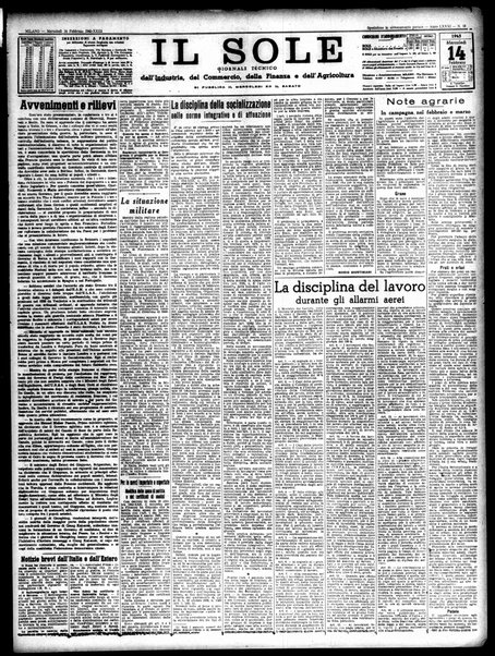 Il sole : giornale commerciale, agricolo, industriale... : organo ufficiale della Camera di commercio e industria di Milano ...