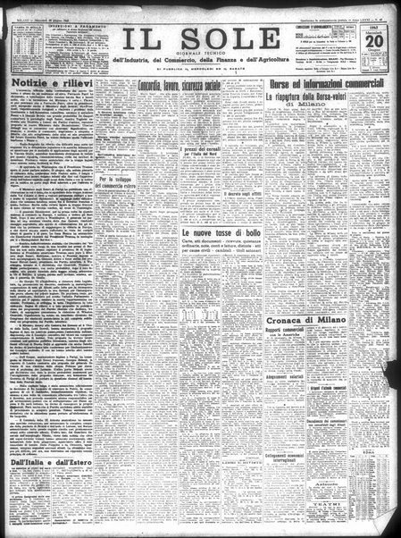 Il sole : giornale commerciale, agricolo, industriale... : organo ufficiale della Camera di commercio e industria di Milano ...