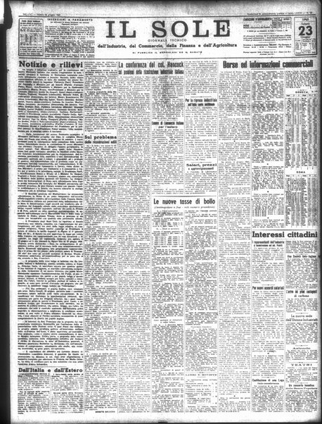 Il sole : giornale commerciale, agricolo, industriale... : organo ufficiale della Camera di commercio e industria di Milano ...