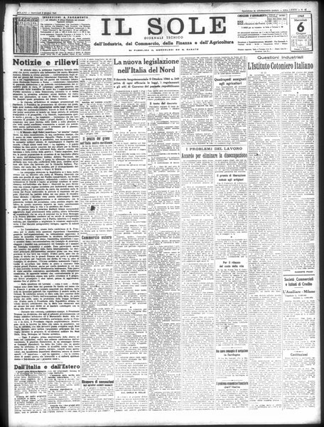 Il sole : giornale commerciale, agricolo, industriale... : organo ufficiale della Camera di commercio e industria di Milano ...