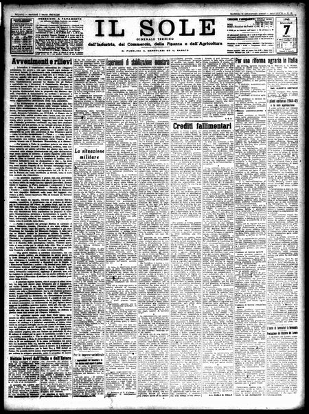 Il sole : giornale commerciale, agricolo, industriale... : organo ufficiale della Camera di commercio e industria di Milano ...