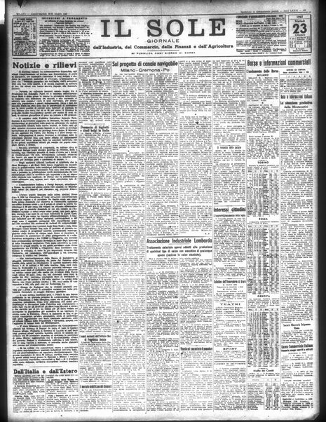 Il sole : giornale commerciale, agricolo, industriale... : organo ufficiale della Camera di commercio e industria di Milano ...