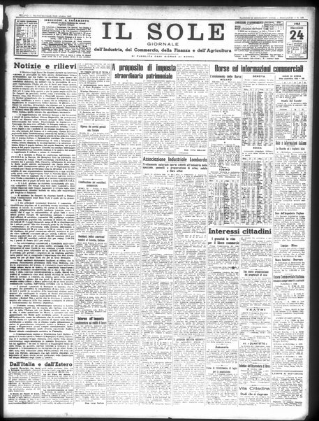 Il sole : giornale commerciale, agricolo, industriale... : organo ufficiale della Camera di commercio e industria di Milano ...