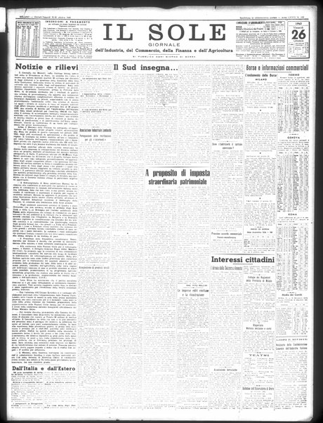 Il sole : giornale commerciale, agricolo, industriale... : organo ufficiale della Camera di commercio e industria di Milano ...