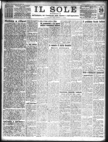 Il sole : giornale commerciale, agricolo, industriale... : organo ufficiale della Camera di commercio e industria di Milano ...