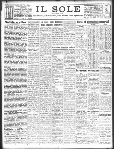 Il sole : giornale commerciale, agricolo, industriale... : organo ufficiale della Camera di commercio e industria di Milano ...
