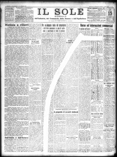Il sole : giornale commerciale, agricolo, industriale... : organo ufficiale della Camera di commercio e industria di Milano ...