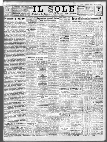 Il sole : giornale commerciale, agricolo, industriale... : organo ufficiale della Camera di commercio e industria di Milano ...