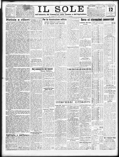 Il sole : giornale commerciale, agricolo, industriale... : organo ufficiale della Camera di commercio e industria di Milano ...