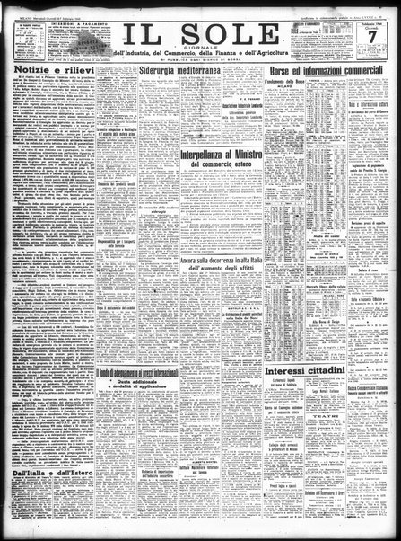 Il sole : giornale commerciale, agricolo, industriale... : organo ufficiale della Camera di commercio e industria di Milano ...