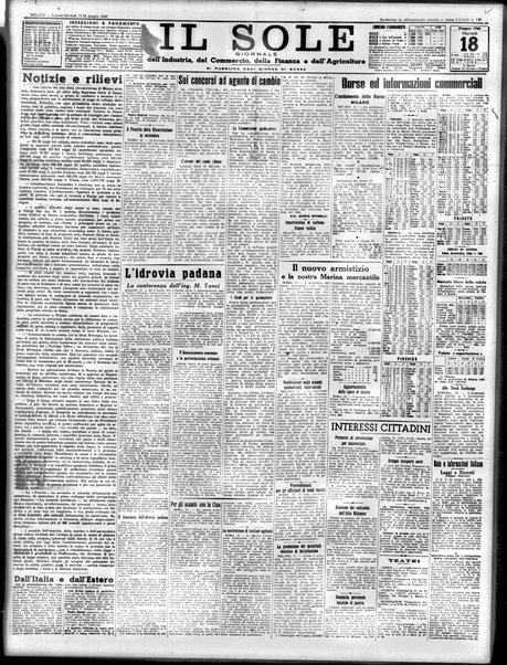 Il sole : giornale commerciale, agricolo, industriale... : organo ufficiale della Camera di commercio e industria di Milano ...