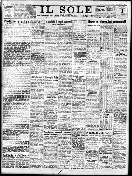 Il sole : giornale commerciale, agricolo, industriale... : organo ufficiale della Camera di commercio e industria di Milano ...
