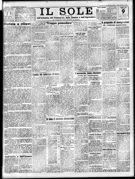 Il sole : giornale commerciale, agricolo, industriale... : organo ufficiale della Camera di commercio e industria di Milano ...