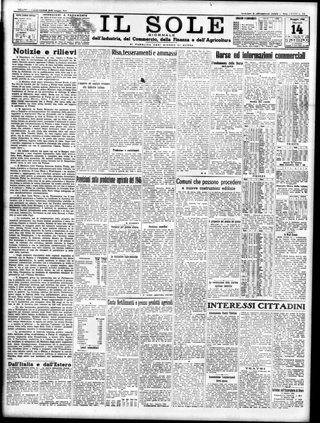 Il sole : giornale commerciale, agricolo, industriale... : organo ufficiale della Camera di commercio e industria di Milano ...