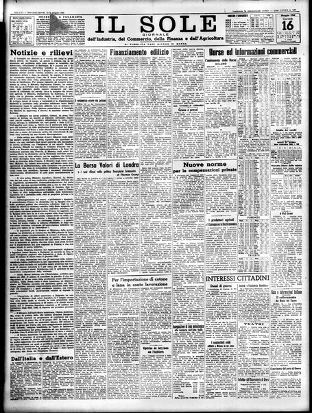 Il sole : giornale commerciale, agricolo, industriale... : organo ufficiale della Camera di commercio e industria di Milano ...