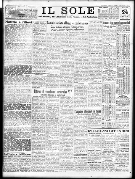 Il sole : giornale commerciale, agricolo, industriale... : organo ufficiale della Camera di commercio e industria di Milano ...