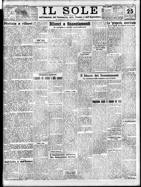 Il sole : giornale commerciale, agricolo, industriale... : organo ufficiale della Camera di commercio e industria di Milano ...