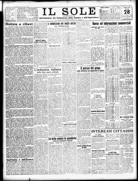 Il sole : giornale commerciale, agricolo, industriale... : organo ufficiale della Camera di commercio e industria di Milano ...