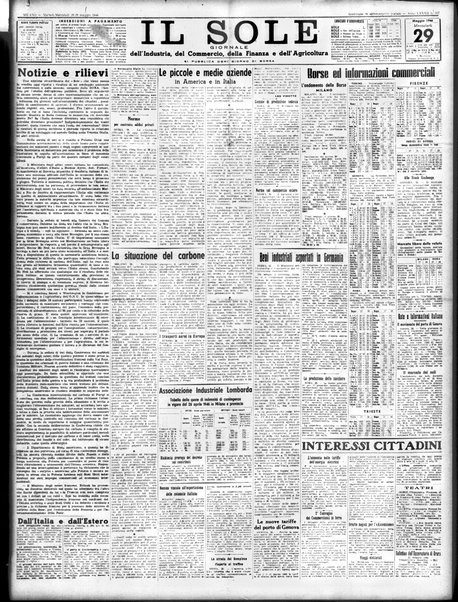 Il sole : giornale commerciale, agricolo, industriale... : organo ufficiale della Camera di commercio e industria di Milano ...