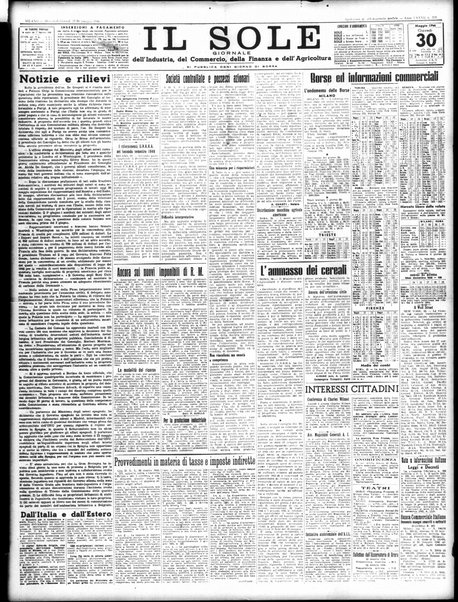 Il sole : giornale commerciale, agricolo, industriale... : organo ufficiale della Camera di commercio e industria di Milano ...