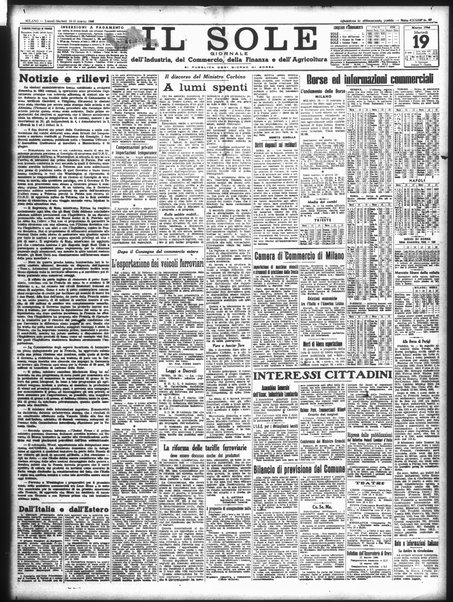 Il sole : giornale commerciale, agricolo, industriale... : organo ufficiale della Camera di commercio e industria di Milano ...
