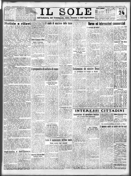 Il sole : giornale commerciale, agricolo, industriale... : organo ufficiale della Camera di commercio e industria di Milano ...