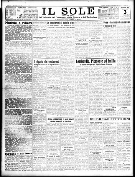 Il sole : giornale commerciale, agricolo, industriale... : organo ufficiale della Camera di commercio e industria di Milano ...