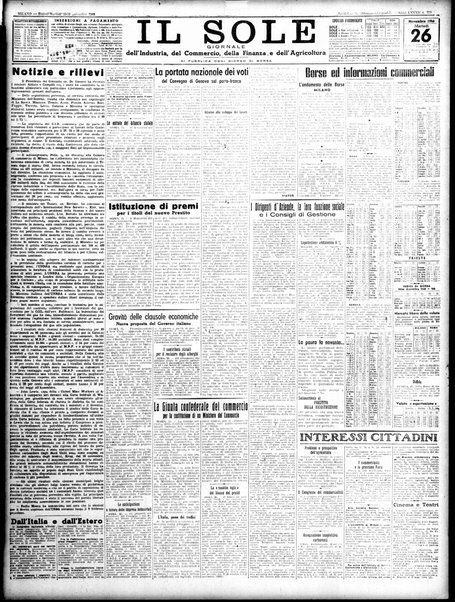 Il sole : giornale commerciale, agricolo, industriale... : organo ufficiale della Camera di commercio e industria di Milano ...