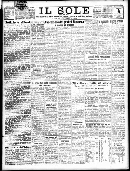 Il sole : giornale commerciale, agricolo, industriale... : organo ufficiale della Camera di commercio e industria di Milano ...