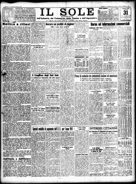 Il sole : giornale commerciale, agricolo, industriale... : organo ufficiale della Camera di commercio e industria di Milano ...