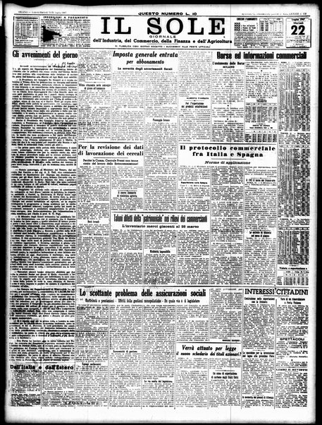 Il sole : giornale commerciale, agricolo, industriale... : organo ufficiale della Camera di commercio e industria di Milano ...
