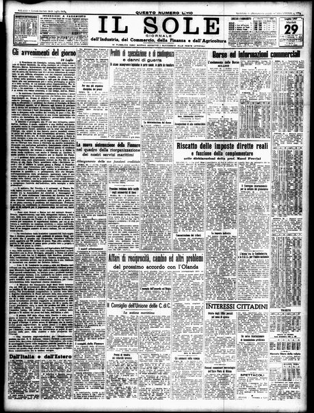 Il sole : giornale commerciale, agricolo, industriale... : organo ufficiale della Camera di commercio e industria di Milano ...