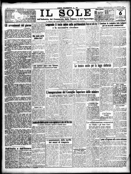 Il sole : giornale commerciale, agricolo, industriale... : organo ufficiale della Camera di commercio e industria di Milano ...